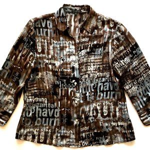 *3/$25* Piano Brown & Blue Blouse